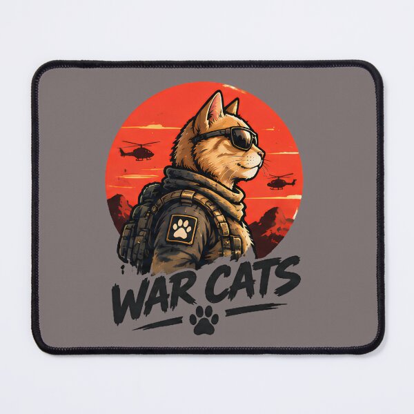 Item preview, War Cats - Cool Orange Tabby Cat Action Hero Sunglasses Retro Military Art designed and sold by Retro Whiskers.