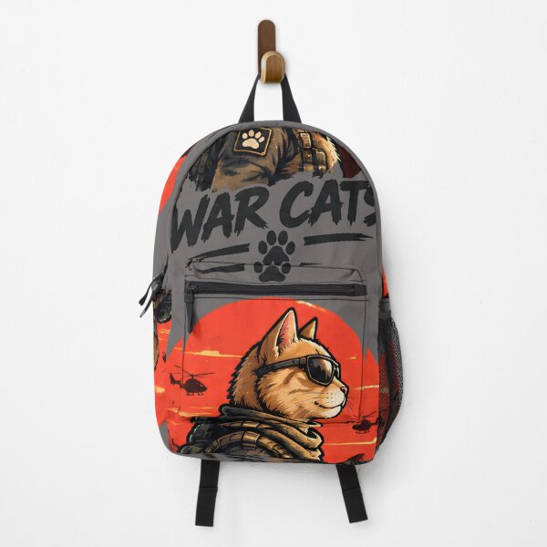 Item preview, War Cats - Cool Orange Tabby Cat Action Hero Sunglasses Retro Military Art designed and sold by Retro Whiskers.