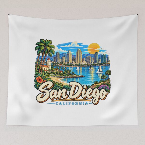Item preview, Hand Drawn San Diego California Travel Souvenir Landmark Gift designed and sold by MichaeIRellov.