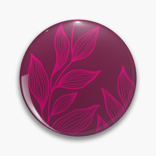 Item preview, Delicate Line Art Botanical Leaf Pattern - Bright on Dark Pink designed and sold by Frohyou.