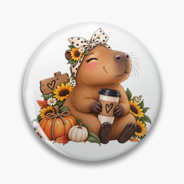 Item preview, Cozy Autumn Capybara Coffee Vibes designed and sold by Wild Ink Studio by Barbara.