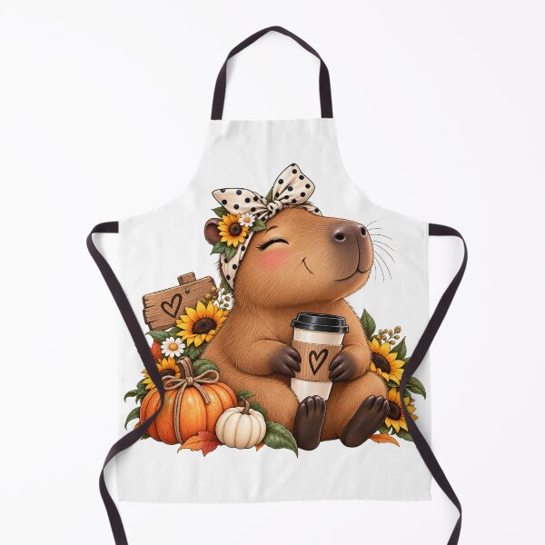 Item preview, Cozy Autumn Capybara Coffee Vibes designed and sold by Wild Ink Studio by Barbara.