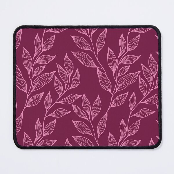 Item preview, Delicate Line Art Botanical Leaf Pattern - Light on Dark Pink designed and sold by Frohyou.