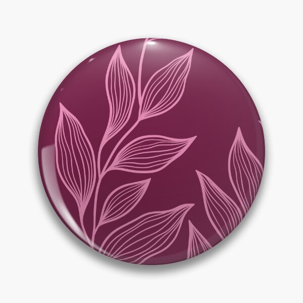 Item preview, Delicate Line Art Botanical Leaf Pattern - Light on Dark Pink designed and sold by Frohyou.