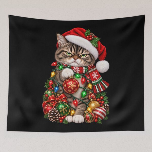 Item preview, Grumpy Christmas Cat designed and sold by RockitBaby.