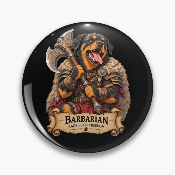 Item preview, Dog D&D Barbarian – Rottweiler Fantasy Warrior designed and sold by StudioSand.