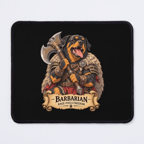 Item preview, Dog D&D Barbarian – Rottweiler Fantasy Warrior designed and sold by StudioSand.