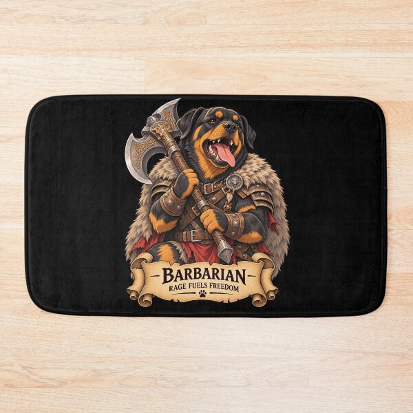 Item preview, Dog D&D Barbarian – Rottweiler Fantasy Warrior designed and sold by StudioSand.