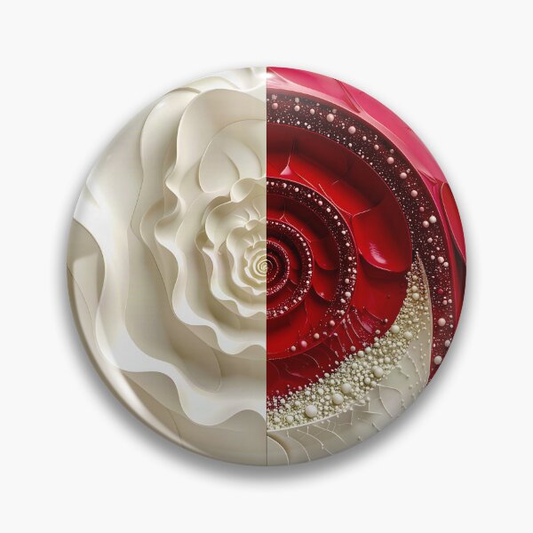 Item preview, Ruby Red and Ivory Porcelain Waves designed and sold by Vicky Brago-Mitchell®.