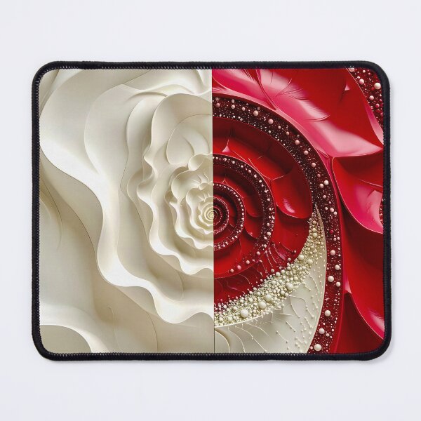 Item preview, Ruby Red and Ivory Porcelain Waves designed and sold by Vicky Brago-Mitchell®.