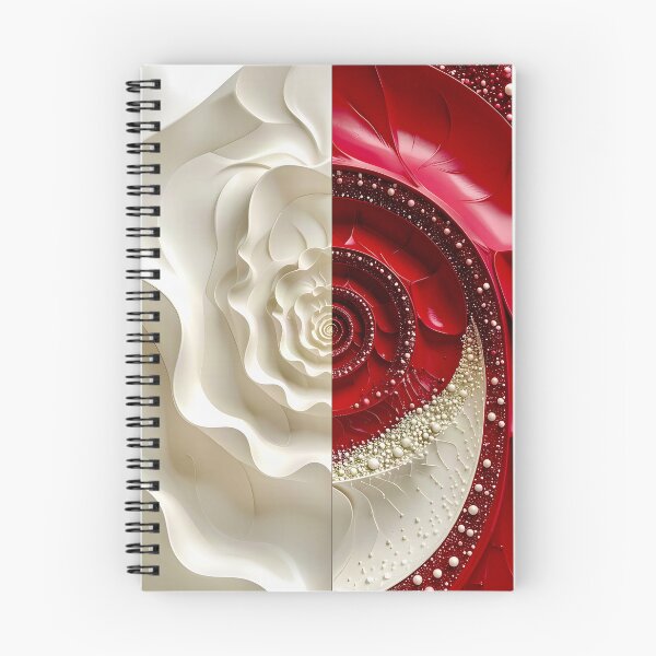 Item preview, Ruby Red and Ivory Porcelain Waves designed and sold by Vicky Brago-Mitchell®.