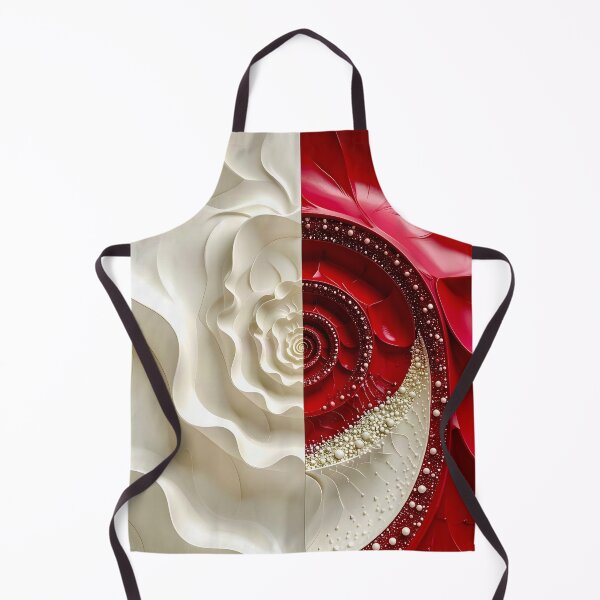 Item preview, Ruby Red and Ivory Porcelain Waves designed and sold by Vicky Brago-Mitchell®.