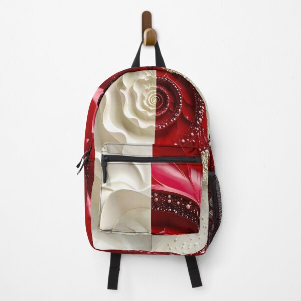 Item preview, Ruby Red and Ivory Porcelain Waves designed and sold by Vicky Brago-Mitchell®.