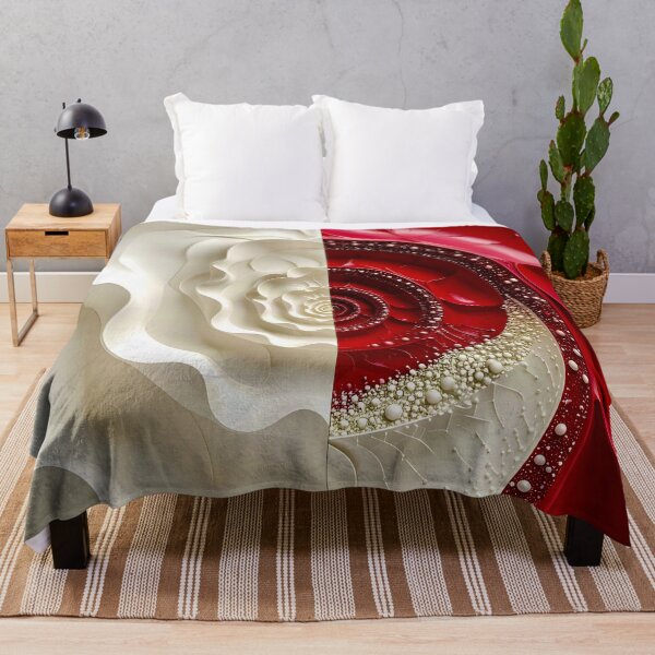 Item preview, Ruby Red and Ivory Porcelain Waves designed and sold by Vicky Brago-Mitchell®.