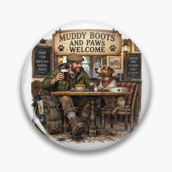 Item preview, Muddy hiker and dog in the pub designed and sold by Talpha.