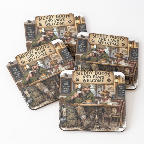 Item preview, Muddy hiker and dog in the pub designed and sold by Talpha.