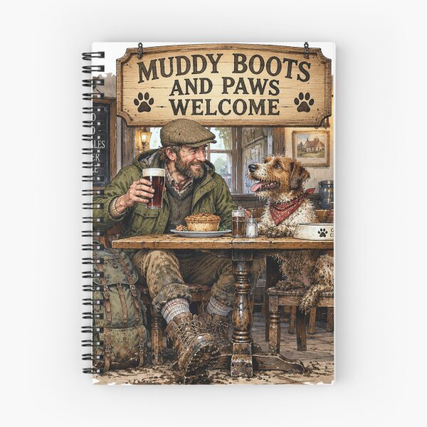 Item preview, Muddy hiker and dog in the pub designed and sold by Talpha.