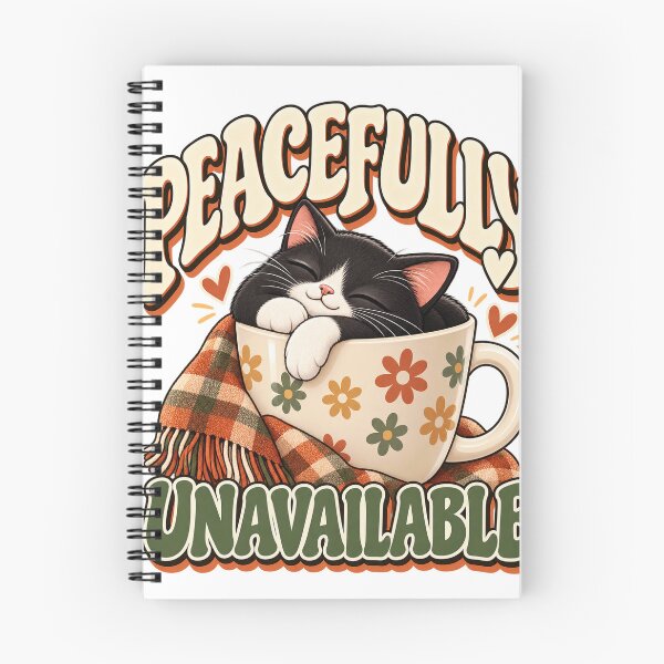 Item preview, Peacefully Unavailable – Cute Cozy Cat Introvert Humor designed and sold by FaithArt777.