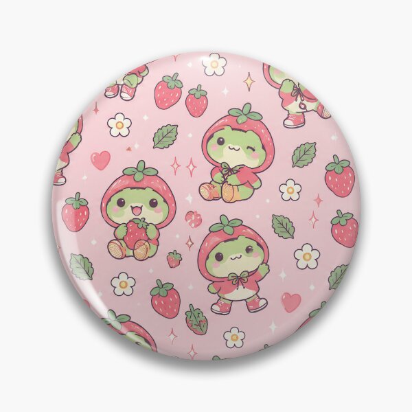 Item preview, Kawaii Frog Strawberry Hoodie Pattern designed and sold by Soft Berry Studio.