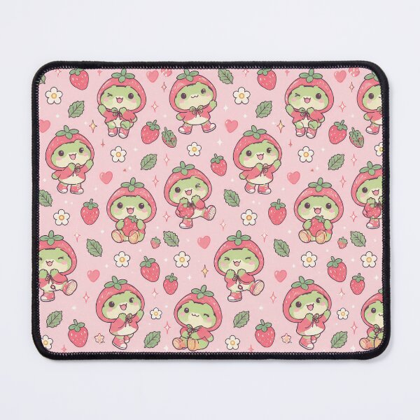 Item preview, Kawaii Frog Strawberry Hoodie Pattern designed and sold by Soft Berry Studio.