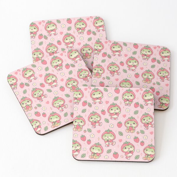 Item preview, Kawaii Frog Strawberry Hoodie Pattern designed and sold by Soft Berry Studio.