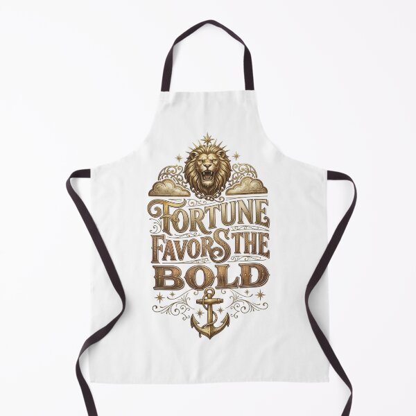 Item preview, Fortune Favors The Bold Golden Lion Quote Typography designed and sold by NikmaArt.