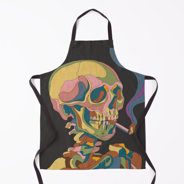 Item preview, Psychedelic skeleton smoking in a retro 70s style - Dark Colors Edition designed and sold by Shyla Marsare.