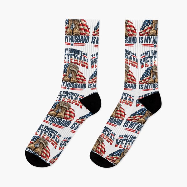 Item preview, My Favorite Veteran Is My Husband Proud Military Wife Patriotic Veteran Family designed and sold by beoldfashioned.