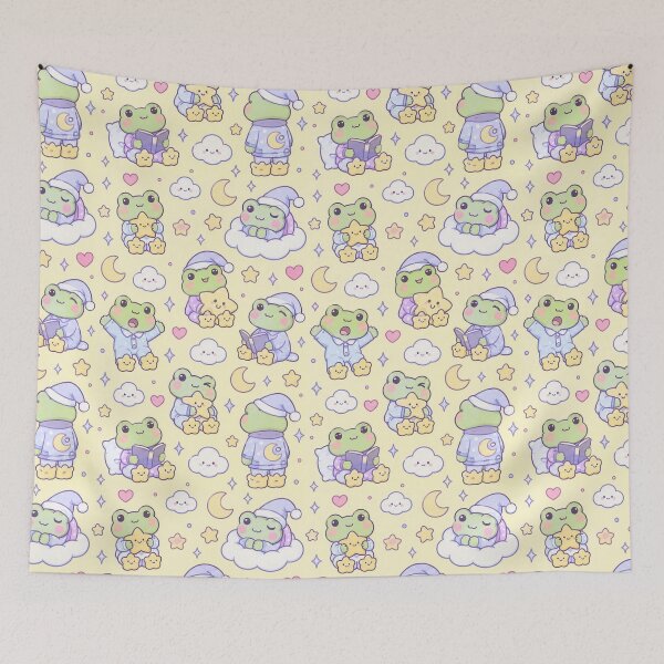Item preview, Kawaii Frog Star Slippers Pattern designed and sold by Soft Berry Studio.