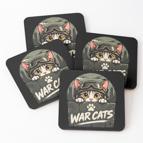 Item preview, War Cats - Cute Military Kitten Hiding Behind Ammo Crate Kawaii Soldier designed and sold by Retro Whiskers.