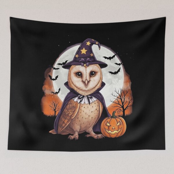 Item preview, Cute Halloween Owl Witch – Spooky Pumpkin Moon designed and sold by Anime  ⭐⭐⭐⭐⭐.