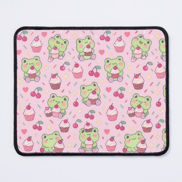 Item preview, Kawaii Frog Cherry Cupcake Pattern designed and sold by Soft Berry Studio.