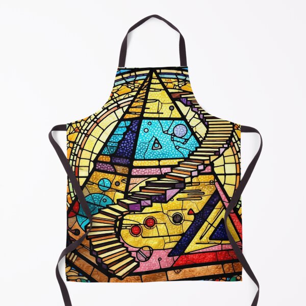Item preview, surreal pyramid stained glass labyrinth colorful geometric abstract design designed and sold by SmashingDeals.