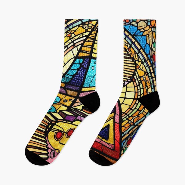 Item preview, surreal pyramid stained glass labyrinth colorful geometric abstract design designed and sold by SmashingDeals.