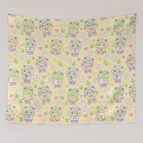 Item preview, Kawaii Frog Daisy Hoodie Pattern designed and sold by Soft Berry Studio.