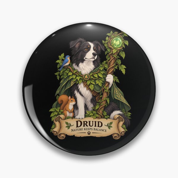 Item preview, Dog D&D Druid – Border Collie Nature Mage designed and sold by StudioSand.