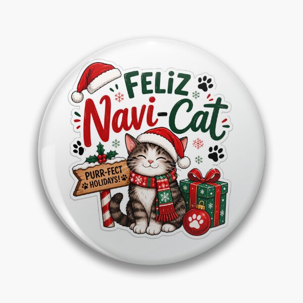 Artikelvorschau, Feliz Navi-Cat – Lustige Weihnachtskatze mit Weihnachtsmütze entworfen und verkauft von SVALANART.