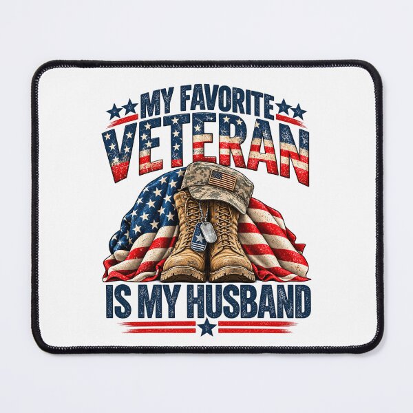 Item preview, My Favorite Veteran Is My Husband Proud Military Wife Patriotic Veteran Family designed and sold by beoldfashioned.