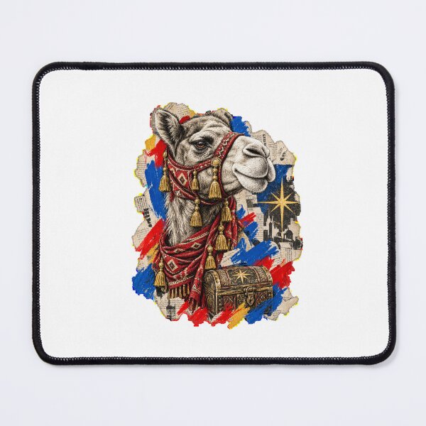Item preview, Royal Camel Crossing Christmas Amidst Ink and Clippings designed and sold by TaruHonu.