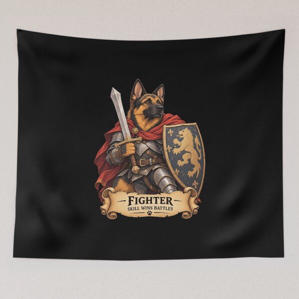 Item preview, Dog D&D Fighter - German Shepherd Fantasy Knight designed and sold by StudioSand.