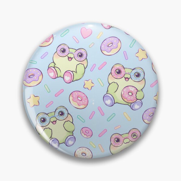 Item preview, Kawaii Frog Donut Glasses Pattern designed and sold by Soft Berry Studio.