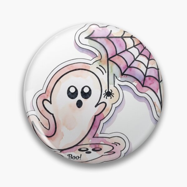 Item preview, Cute spooky watercolor ghost and web designed and sold by Wildflower Sea Garden Studio.