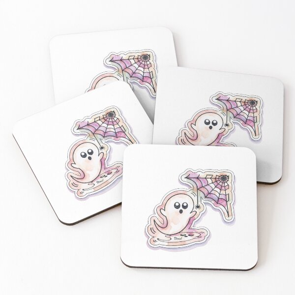 Item preview, Cute spooky watercolor ghost and web designed and sold by Wildflower Sea Garden Studio.