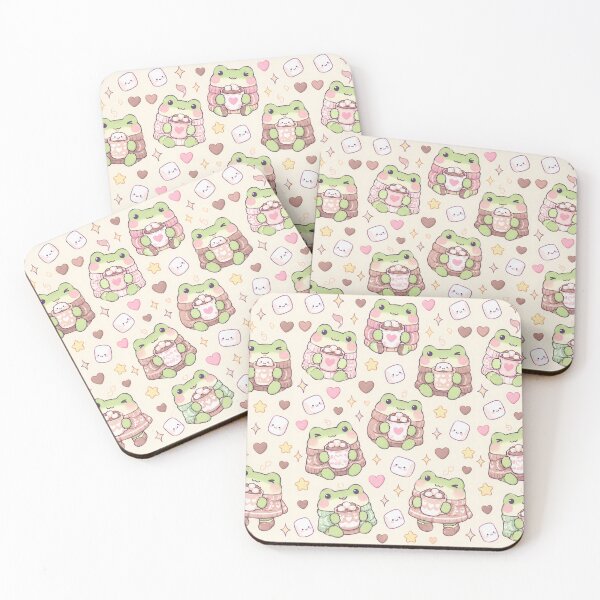 Item preview, Kawaii Frog Cozy Cocoa Pattern designed and sold by Soft Berry Studio.