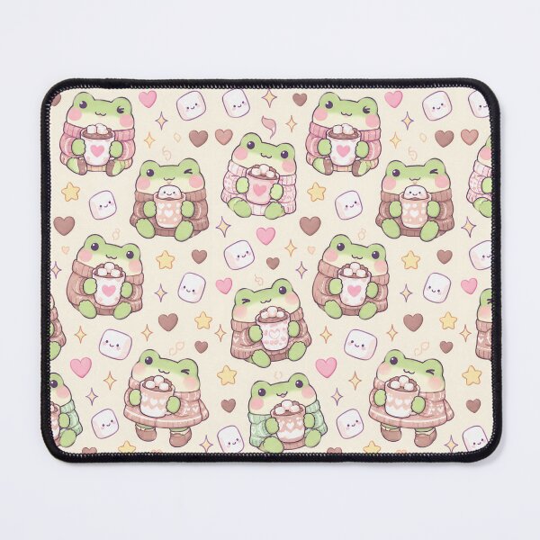Item preview, Kawaii Frog Cozy Cocoa Pattern designed and sold by Soft Berry Studio.