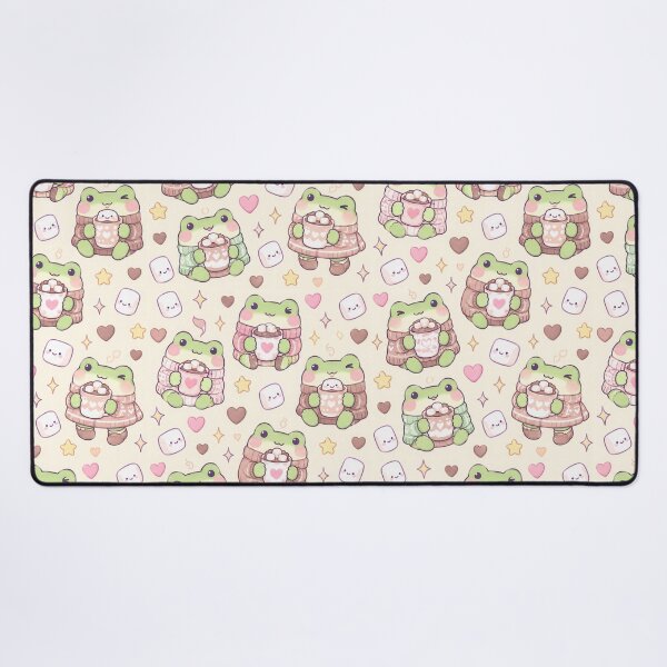 Item preview, Kawaii Frog Cozy Cocoa Pattern designed and sold by Soft Berry Studio.