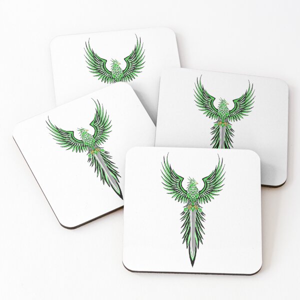 Item preview, Majestic Green Phoenix with Fantasy Knight Sword Crest designed and sold by URSM.