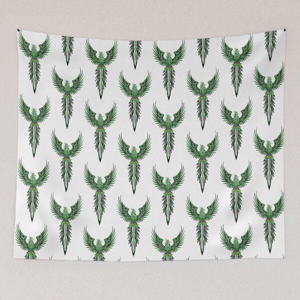Item preview, Majestic Green Phoenix with Fantasy Knight Sword Crest designed and sold by URSM.