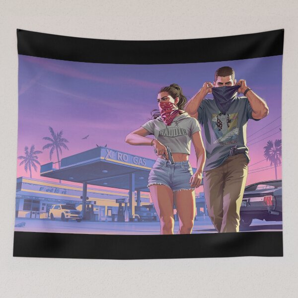 Item preview, Grand Therft Auto VI GTA 6 Vice City Lucia Caminos and Jason Duval designed and sold by sunriseagony.
