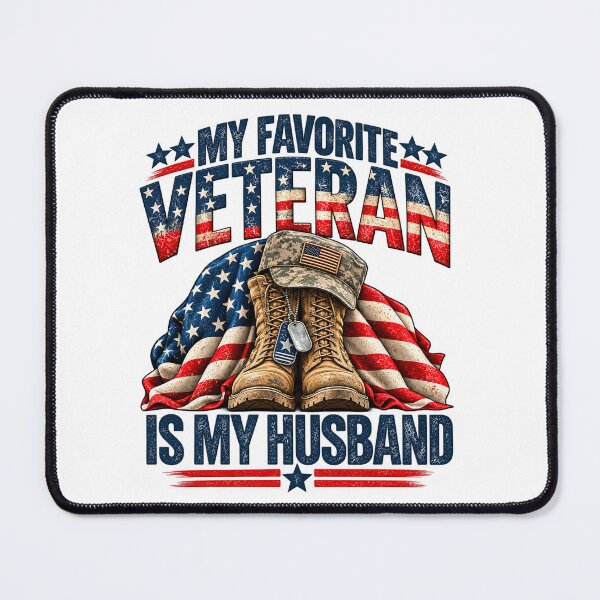Item preview, My Favorite Veteran Is My Husband Proud Military Wife Patriotic Veteran Family designed and sold by 76Valeria.